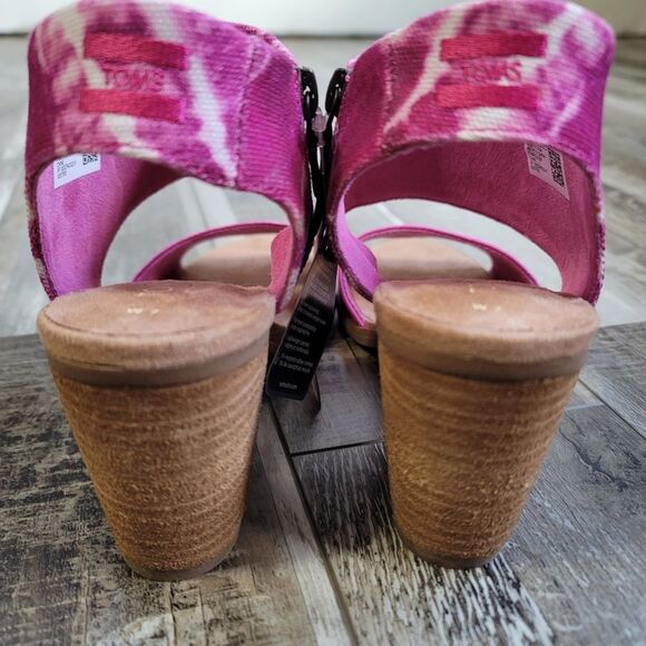 New Toms Fushsia Rose Majorca Cut Out Sandals Size 7 - Picture 3 of 8